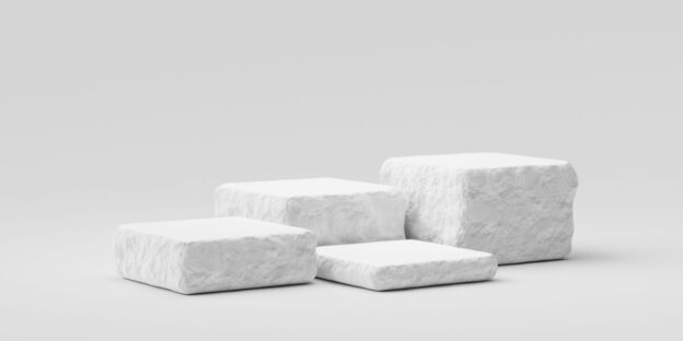 White blocks arranged on a white background.