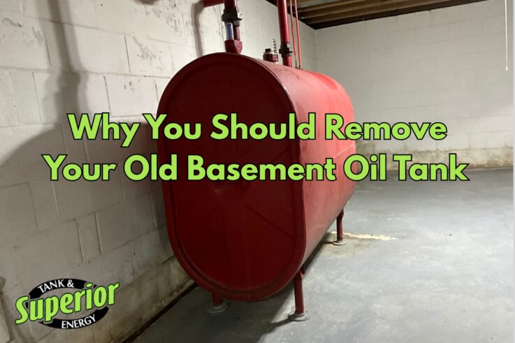 an old oil tank in a basement of a home in Bristol, PA, that needs to be removed